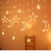 LED fairy lights star curtain, Solar star moon LED curtain lights garland wedding decorative lamp home garden Christmas window curtain decoration