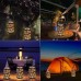 Solar Hanging Lights Metal Leaf Pattern Lights Lamp for Garden, Patio,Outside or Table