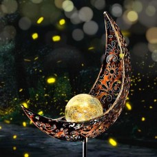 Moon wand Outdoor SOLAR GARDEN LIGHT with Cracked glass