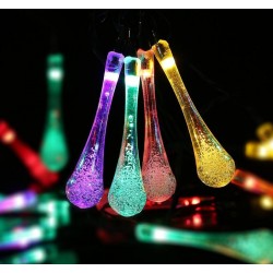 Nice droplets Outdoor Solar String Lights 20ft 30 LED (Multi Color, red, blue, purple, yellow)