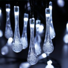 Nice droplets led bulb Outdoor Solar String Lights 20ft 30 LED (White)