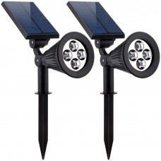 Nice outdoor Solar Spotlights 2-in-1 Waterproof 4 LED Adjustable lawn Landscape Light (2 Pack)